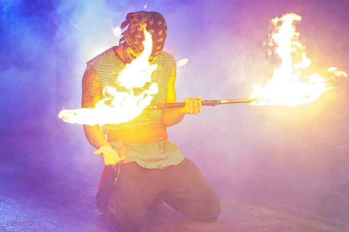 Fire dancer at an evening show