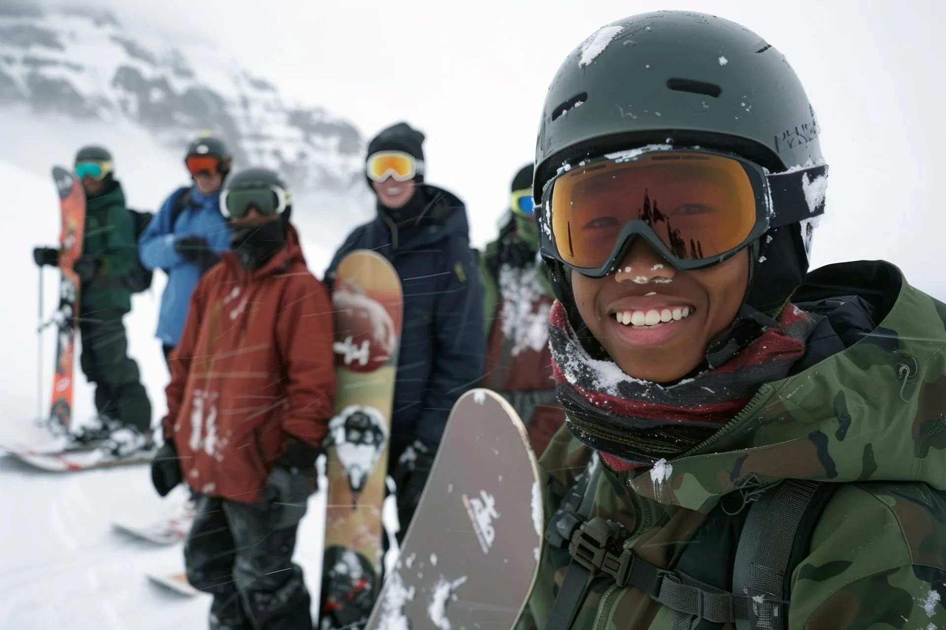 Skiers on a groomed run