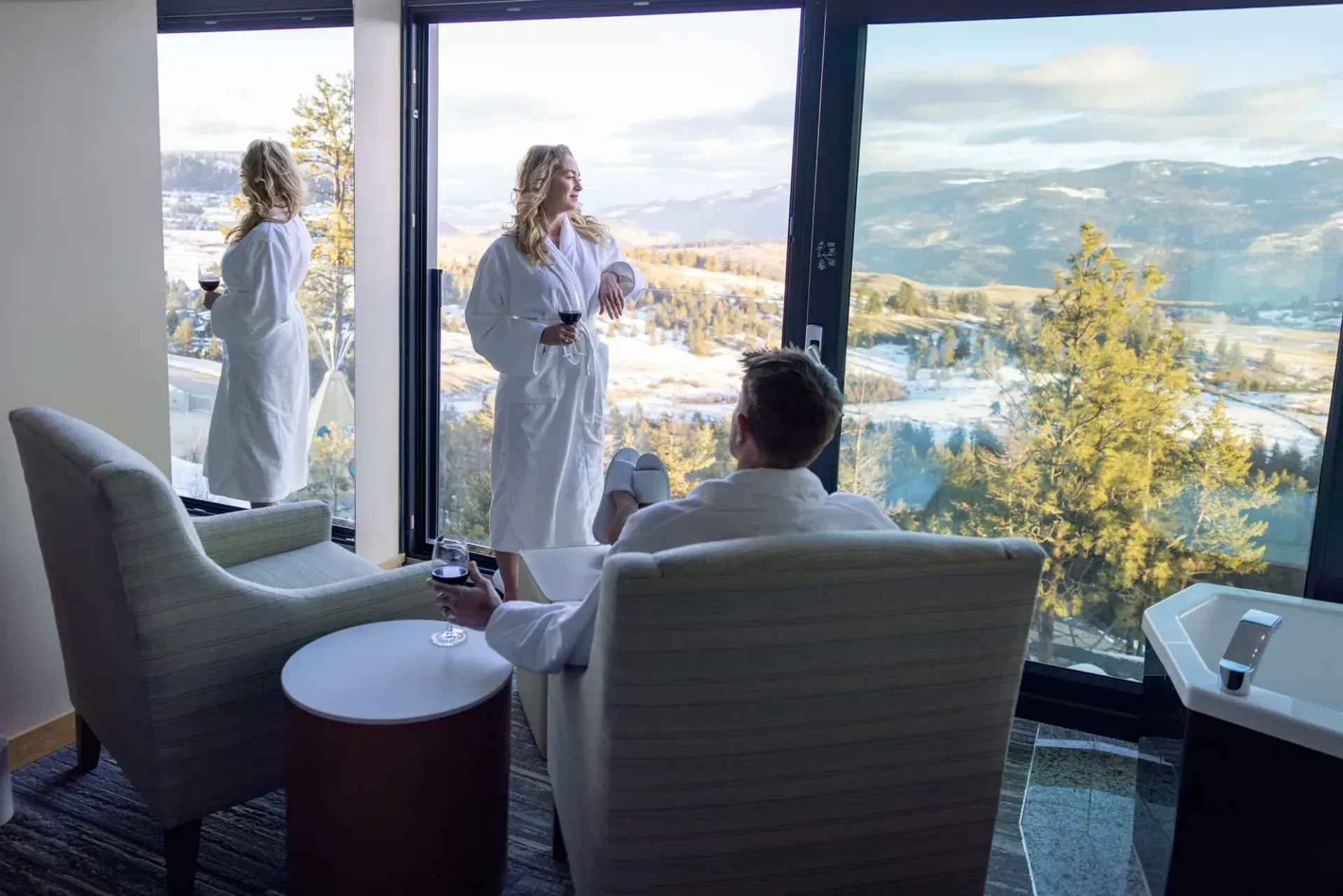 A mountain-view room overlooking the valley