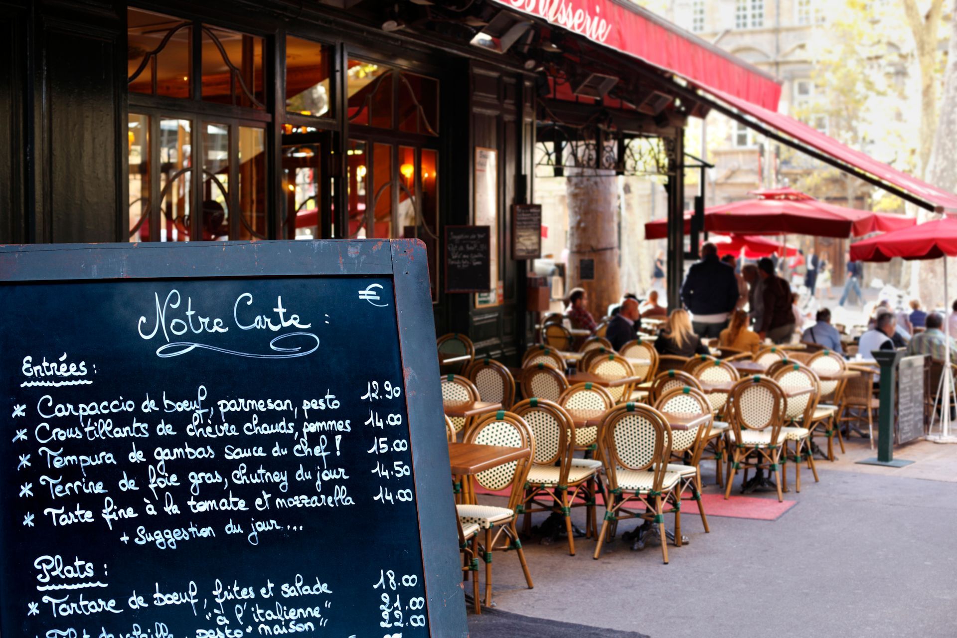 A Parisian bistro table